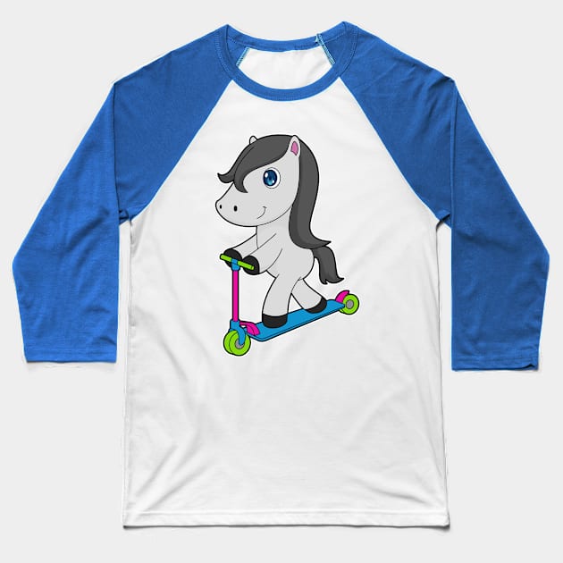 Horse Scooter Baseball T-Shirt by Markus Schnabel